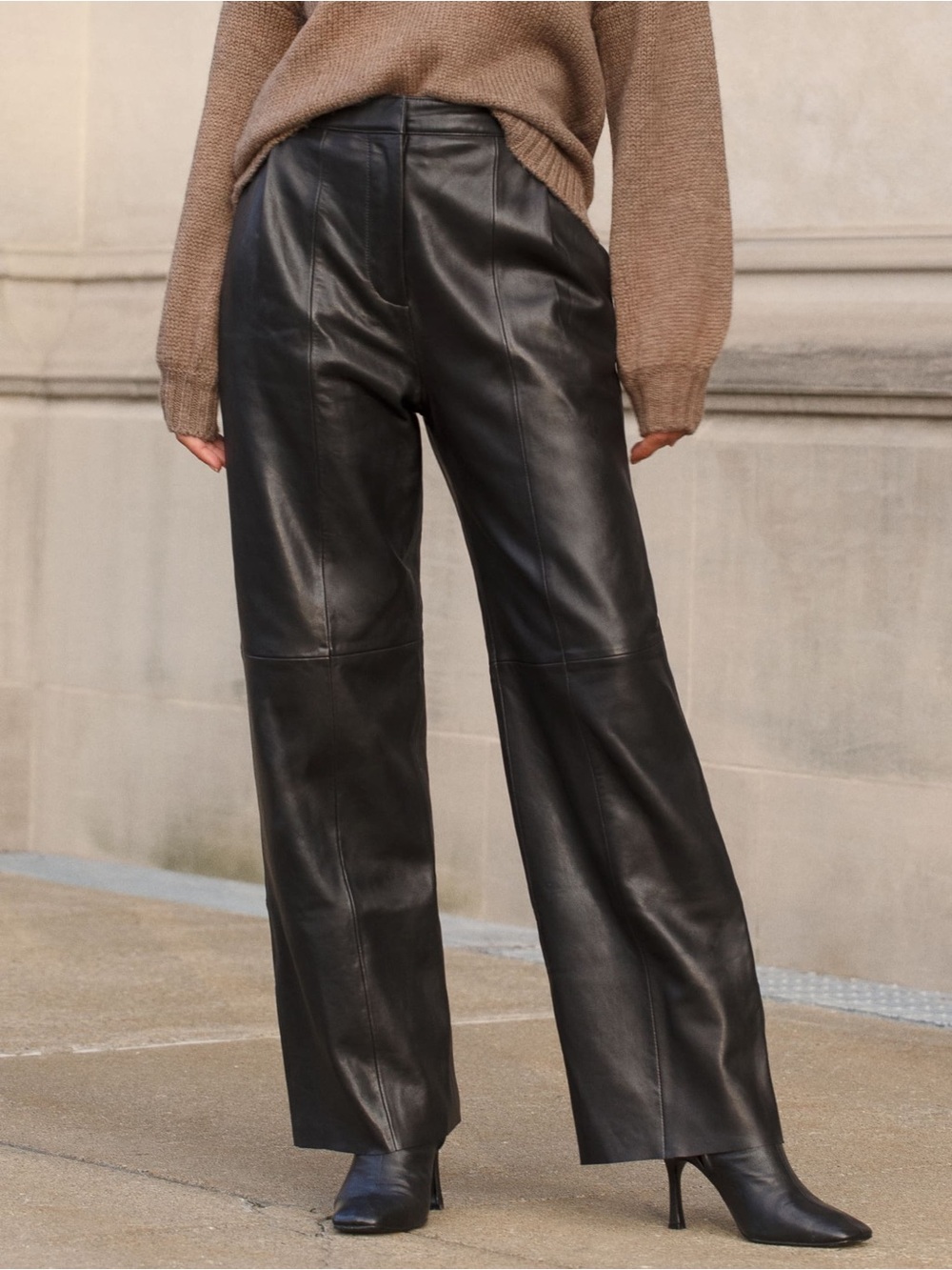 Reformation Veda Rivington Wide Leg Leather Trouser